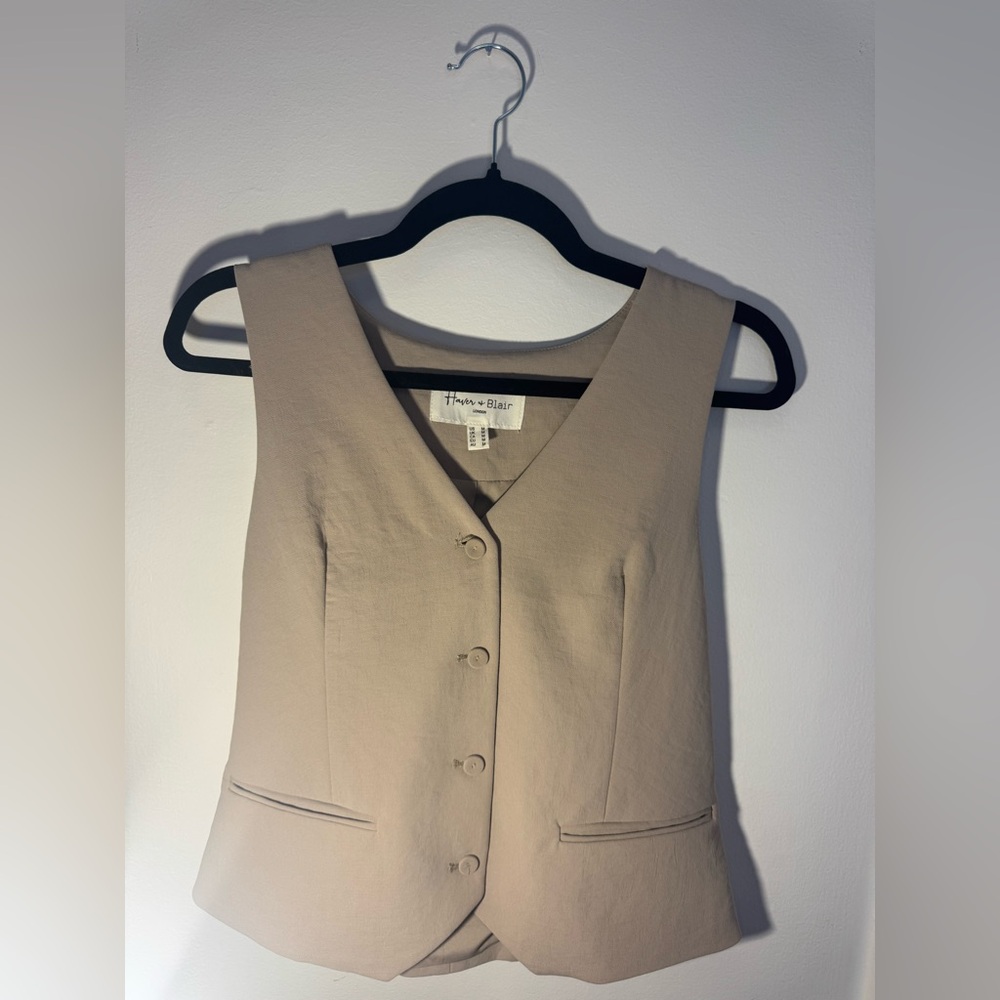 Tan Button-Up Vest